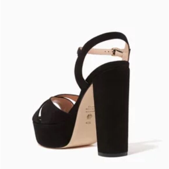 NWOB Stuart Weitzman Soliesse Suede Ankle Strap Platform Sandals in Black sz 10 - Picture 4 of 12
